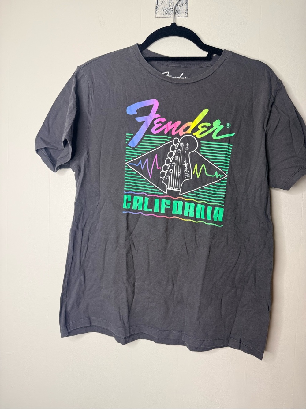 Fender Black Tee with Neon California Graphic